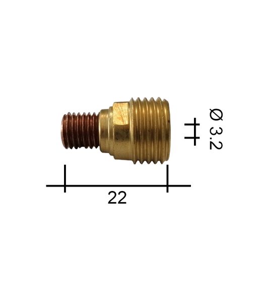 Spannzangenhalter 3,2 22mm /TE0005-32/45V45/701.0311-ZVAR/ mit Sieb TIG/9/20