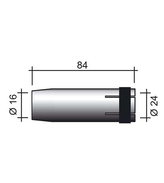 Düse MIG 360A /MC27/145.0078-ZVAR/ 84mm/16mm/konisch