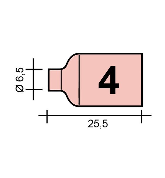 WIG-Düse Gr. 4 6,5 /TC0041/53N58/527.0104.0/01.0317-ZVAR/ TIG9/20