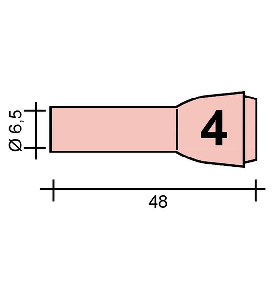 WIG-Düse Gr. 4 6,5 /TC0096/796F71/701.0289-ZVAR/ TIG9/20