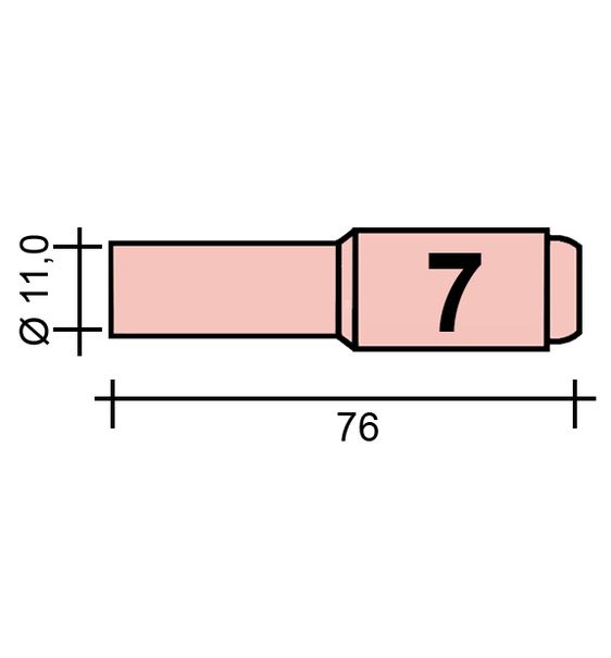 WIG-Düse Gr. 7 11 /TC0093/10N47L/527.2607.1/701.0117-ZVAR/ TIG17/18/26