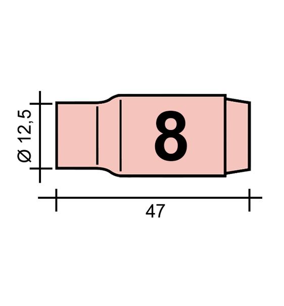 WIG-Düse Gr. 8 12,5 /TC0006/10N46/527.2608.0/701.0111-ZVAR/ TIG17/18/26