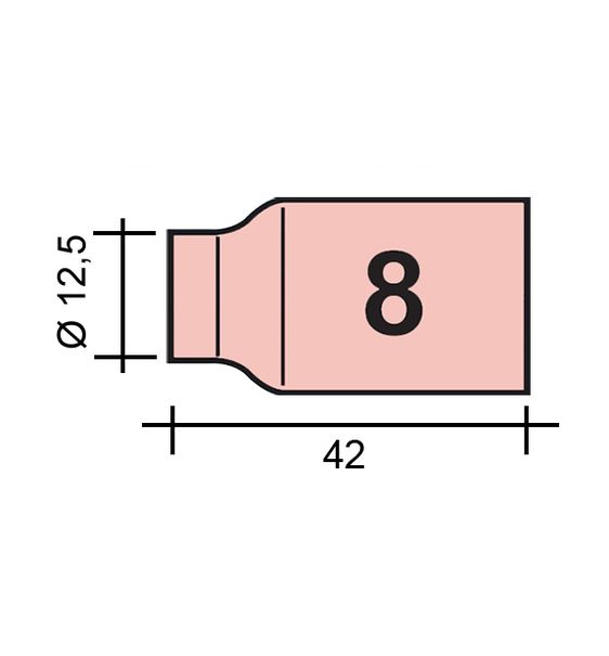 WIG-Düse Gr. 8 12,7/TC0035/54N14/701.0424-ZVAR/ WIG/17/18/26