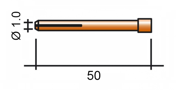 Spannzange 1,0 50 mm /TD0001-10/10N22/525.3261.0/702.0006-ZVAR/ WIG/17/18/26