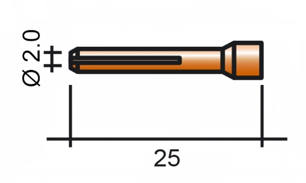 Spannzange 2,0 25 mm /TD0003-20/13M22M/701.0255-ZVAR/ WIG/9/20