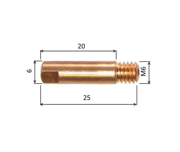 Spitze 0,8 M6x25mm E-Cu /MD08-08/B1527-08/140.0059-PARWELD/