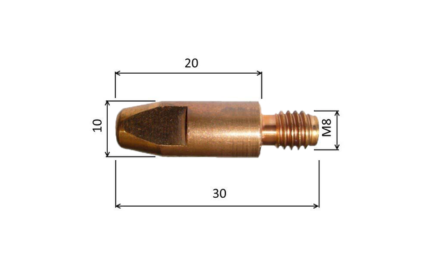 Spitze 0,8 M8x30mm CuCrZr /MD05-78/140.0117/ZVAR