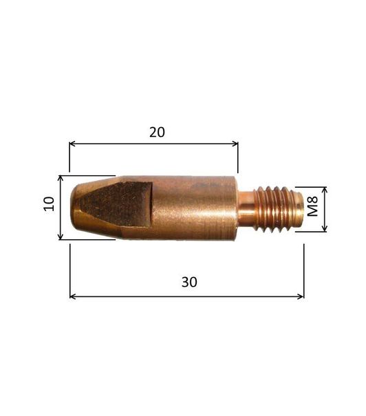 Spitze 1,0 M8x30mm E-Cu /MD05-10/140.0313-ZVAR/