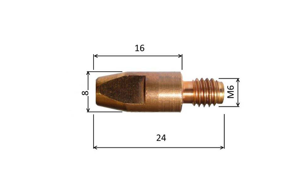 Spitze 1,2 M6x24mm E-Cu /140.D103/